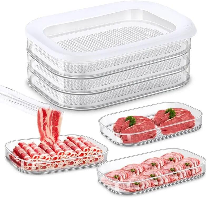 3-Pack Stackable Deli Meat Containers for Fridge - BPA Free Bacon Keeper & Cold Cuts Organiser, 18.6Oz Clear Food Storage Boxes - Keep Salami Fresh Longer! (Family Kitchen Essential) image number 5