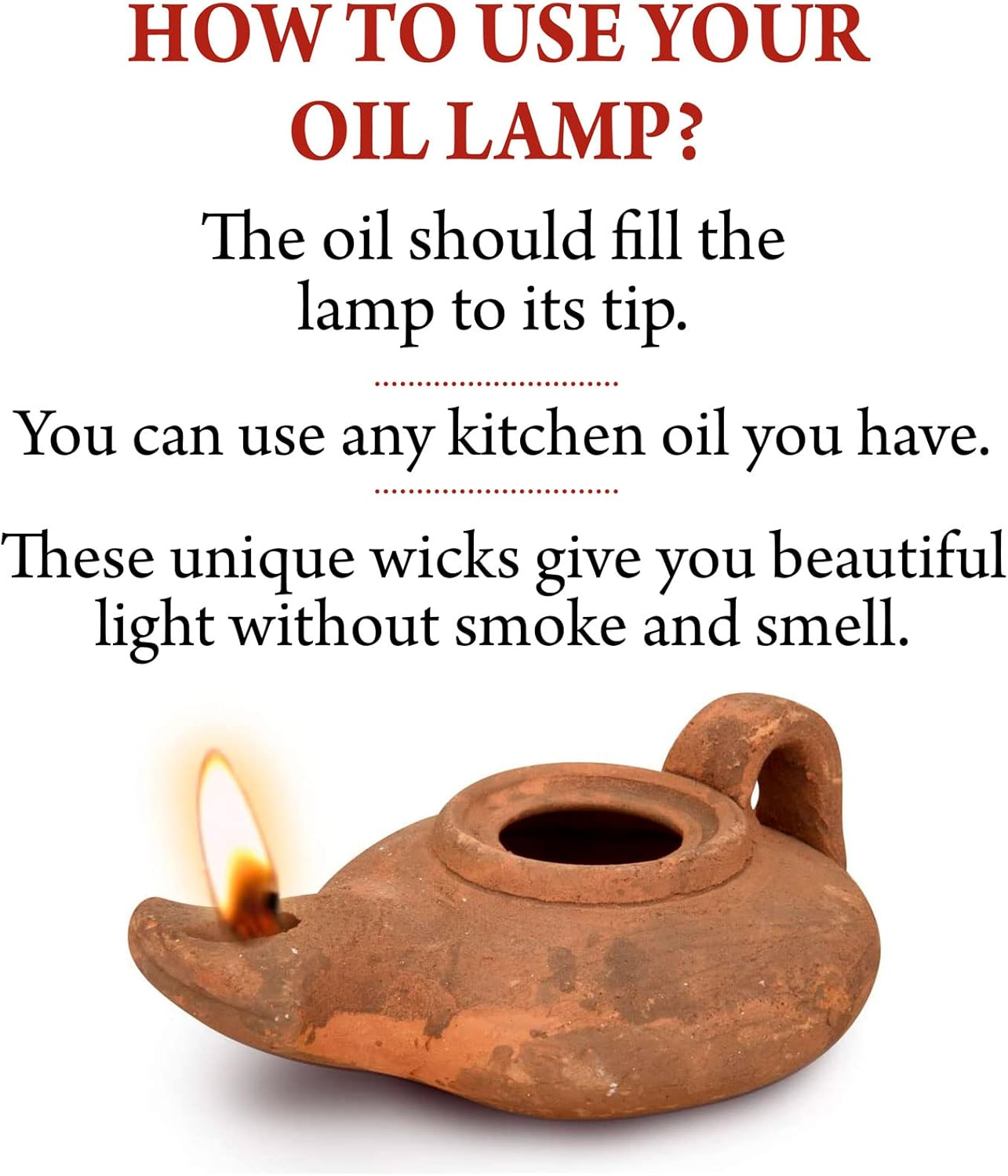 Herodian - Classic with Handle - Replica Ancient Clay Oil LAMP in Gift Bag & Certificate of Authenticity Hanukkah-Judaica/Christian Gift image number 5