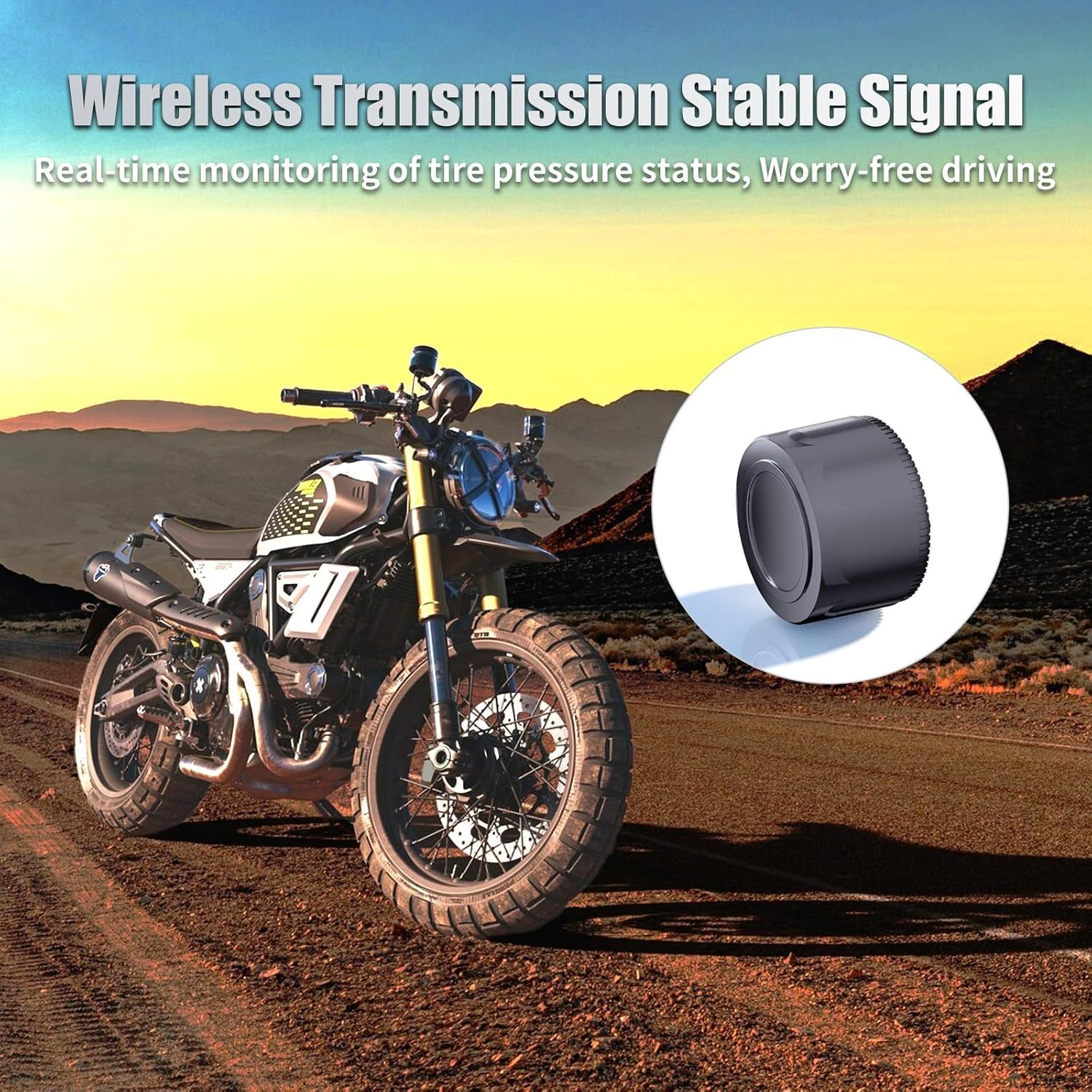 Motorcycle TPMS Tyre Pressure Monitoring System, App Control, Wireless Tyre Pressure and Temperature Detector, Bluetooth 5.0, Supports Ios and Android, with 2 External Sensors image number 2