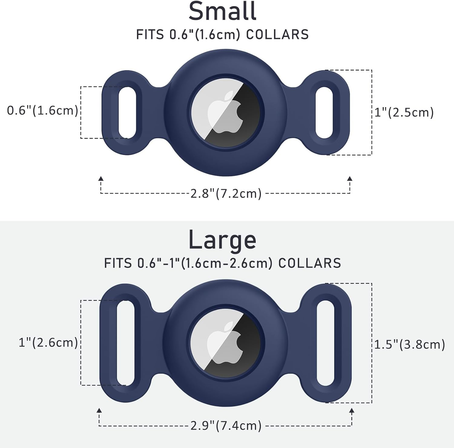 2-Pack Case for Apple Airtag Holder Dog Cat Collar, Silicone Protective Cat Dog Collar Airtag Holder, Pet GPS Tracker Collar Holder image number 4