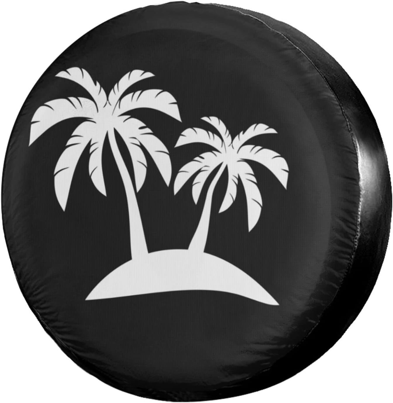 Foruidea Palm Trees on Island Spare Tire Cover Dust-Proof Wheel Tire Cover Fit Trailer, RV, SUV and Many Vehicle 17 Inch image number 2