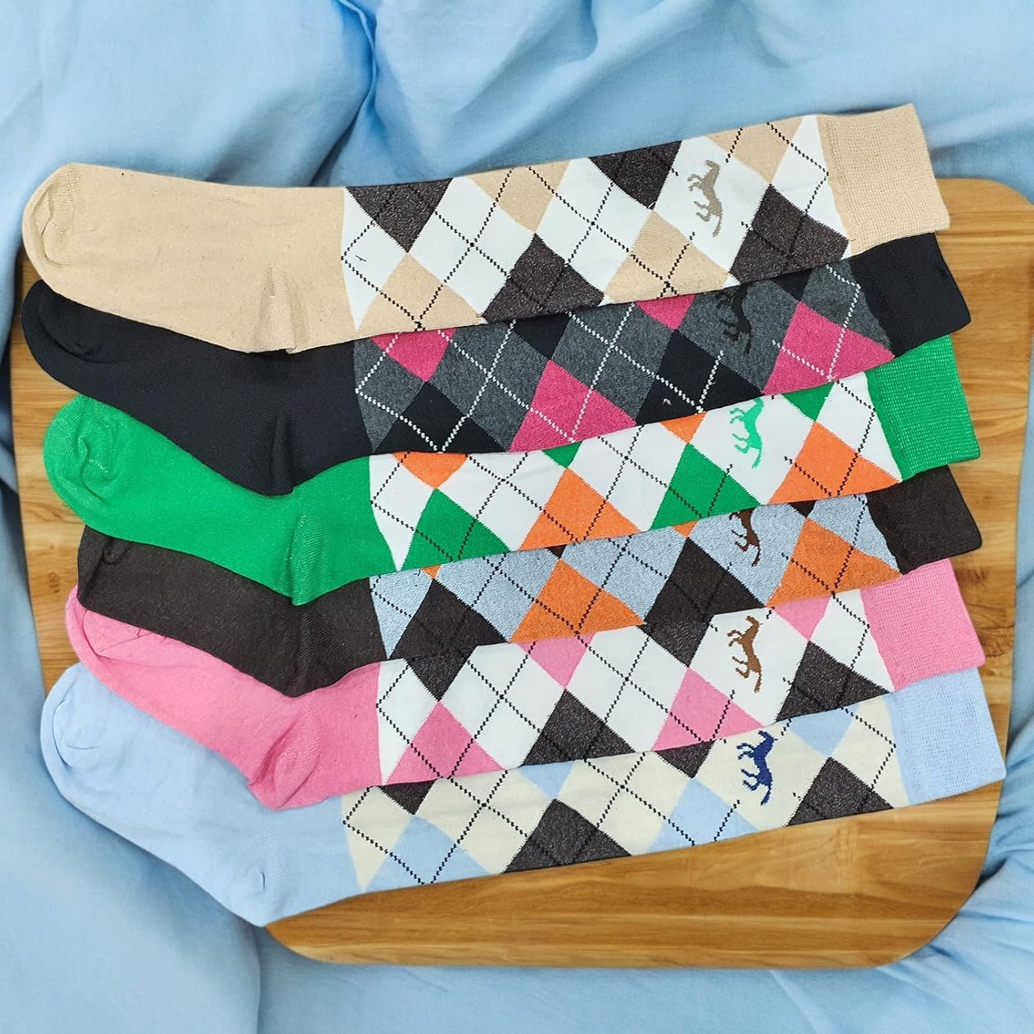 Britwear 6 X Ladies Women Equestrian Horse Riding Socks with Argyle Design