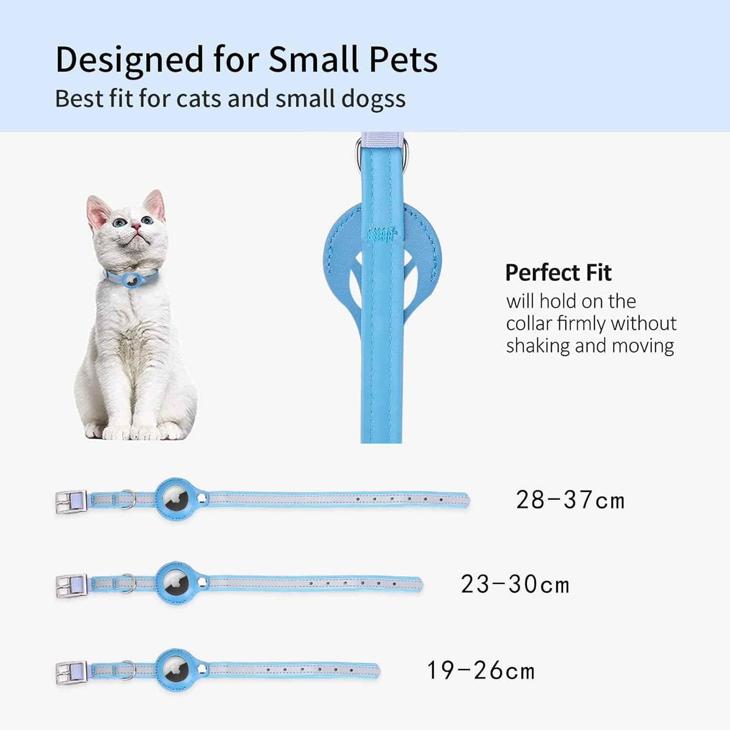 Cozioz Reflective GPS Pet Collar with Adjustable Holder and Bell &ndash; Anti-Lost Tracker Collar for Cats, Kittens, and Small Dogs (L) image number 1