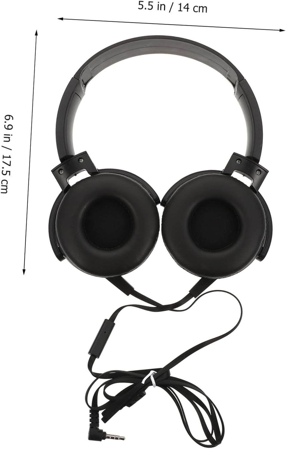 POPETPOP Wired Over-Ear Noise Reduction Headset with Microphone for Home and Computer Use Portable Black Stereo Headphones Suitable for Gaming and Online Communication image number 6