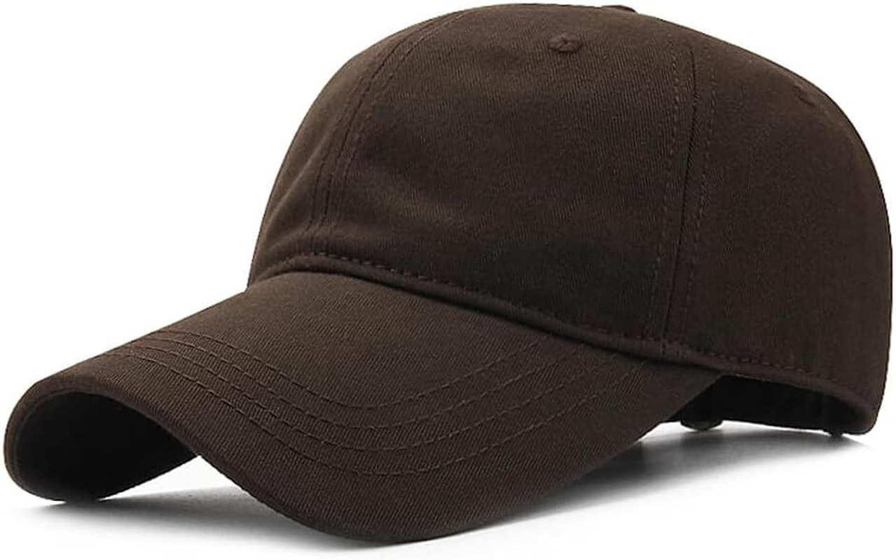 Yizhichu1990 3.5" Long Bill Oversize Baseball-Cap Men Women Plain Twill Cotton Polo Dad Hat