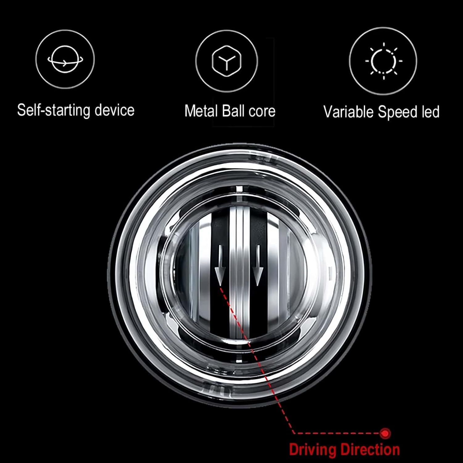 Powerball Wrist Trainer Ball Auto-Start Wrist Strengthener Gyroscopic Forearm Exerciser Equipment Gyro Ball for Strengthen Arms, Fingers, Wrist Bones and Muscles image number 3