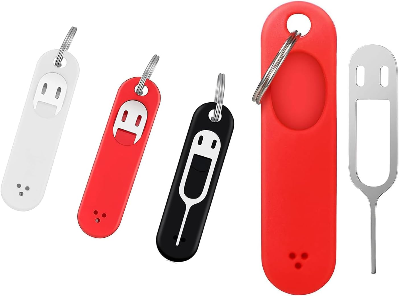 Sim Card Removal Tool Phone Chip Remover Sim Card Unlock Chip Card Pin Tool Sim Card Tray Eject Pin Removal Tools Needle Opener Ejector with Detachable Keychain Charm for Smart Phone, 3 Pieces
