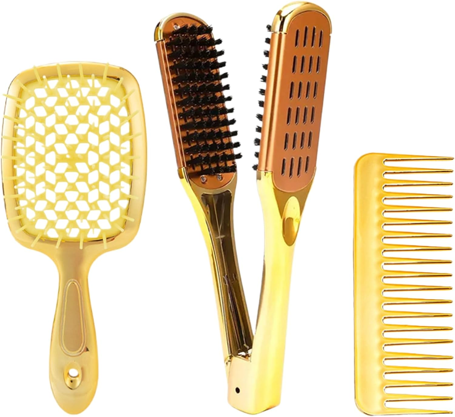 DAWCBVJQ Hair Comb Set | Double Sided Styling Comb Set | Beauty Makeup Straightening Brush Stylist Tool for Wet Dry Use image number 1