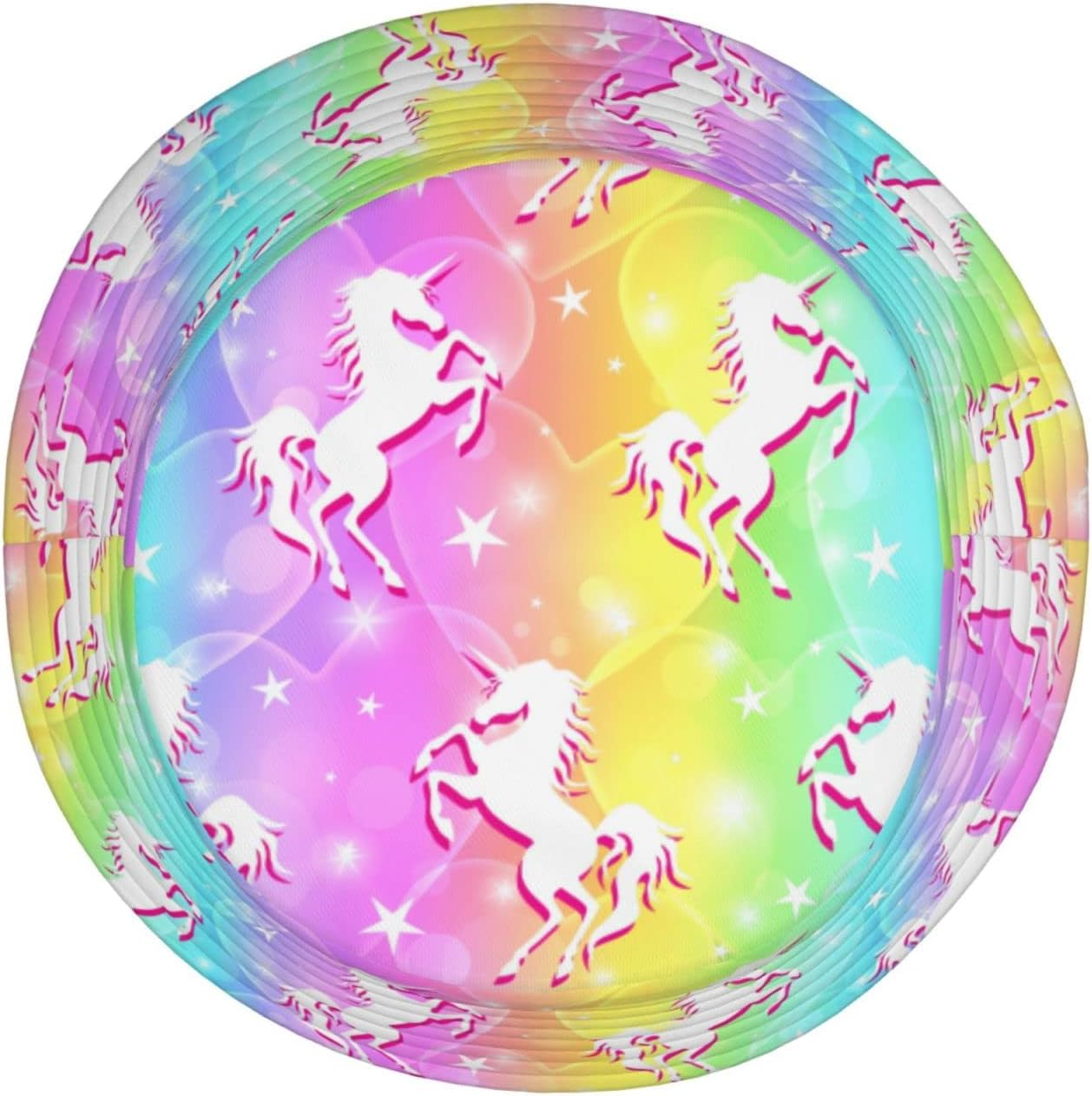 Fashion Unicorn Bucket Hat Rainbow Galaxy Print Sun Hat Packable Summer Unisex Outdoor Fisherman Hat for Women and Men - Rainbow Unicorn 02 image number 3