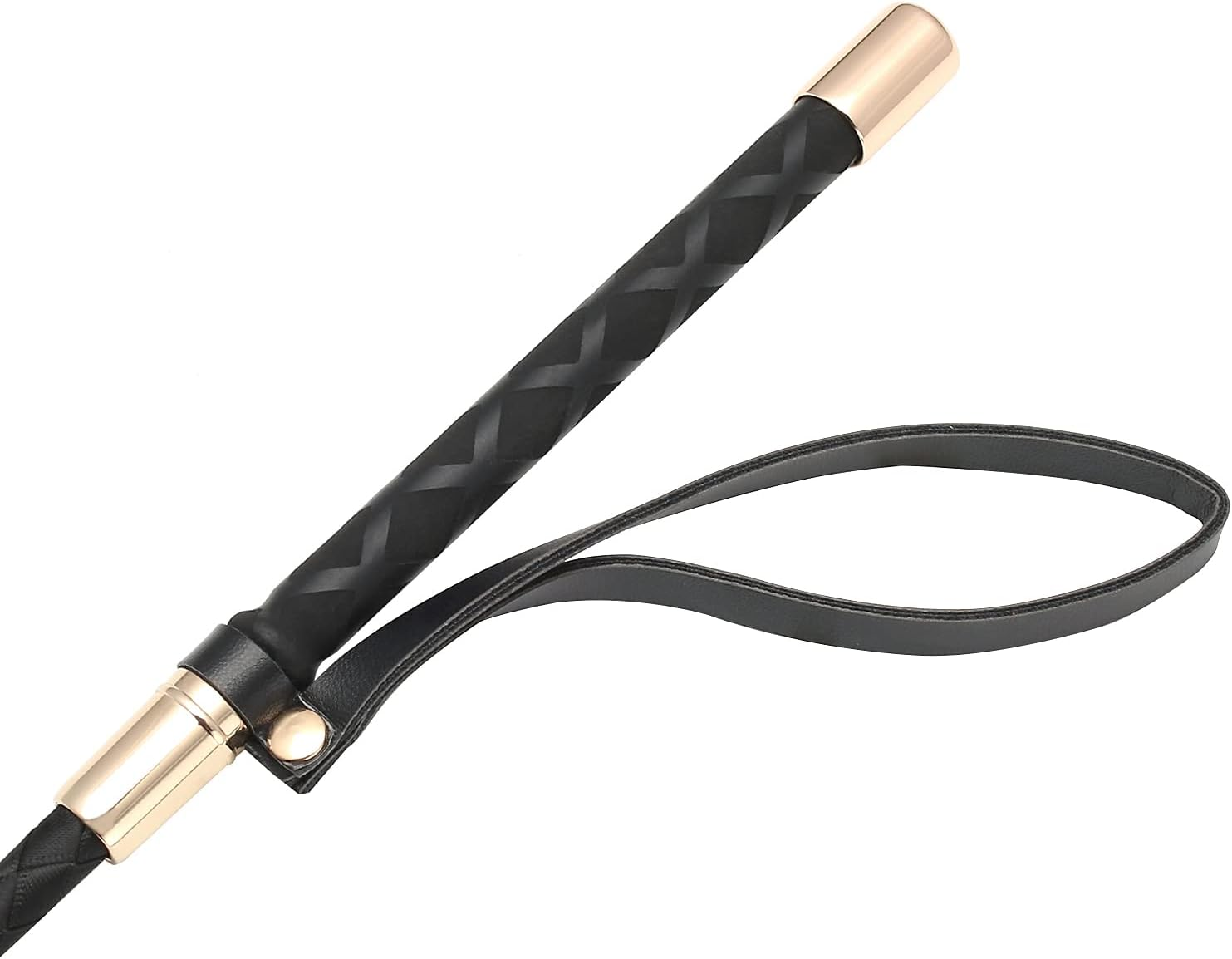 18 Inch Riding Crop, Quality Leather Riding Crop, Black, Double Clapping Whip image number 6