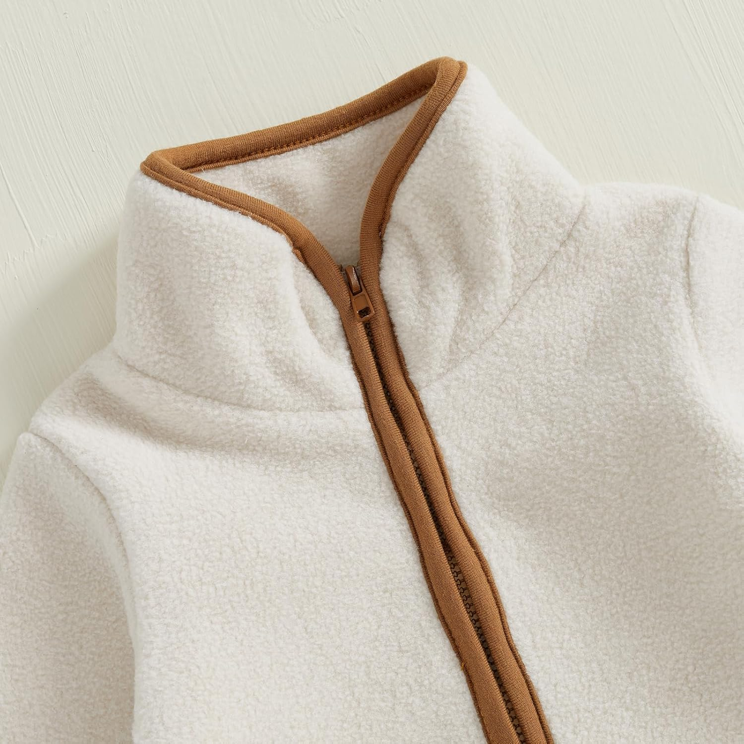 Bemeyourbbs Newborn Baby Boy Girl Winter Clothes Warm Zipper Fleece Romper with Pockets Long Sleeve Jumpsuit One Piece Outfit image number 3