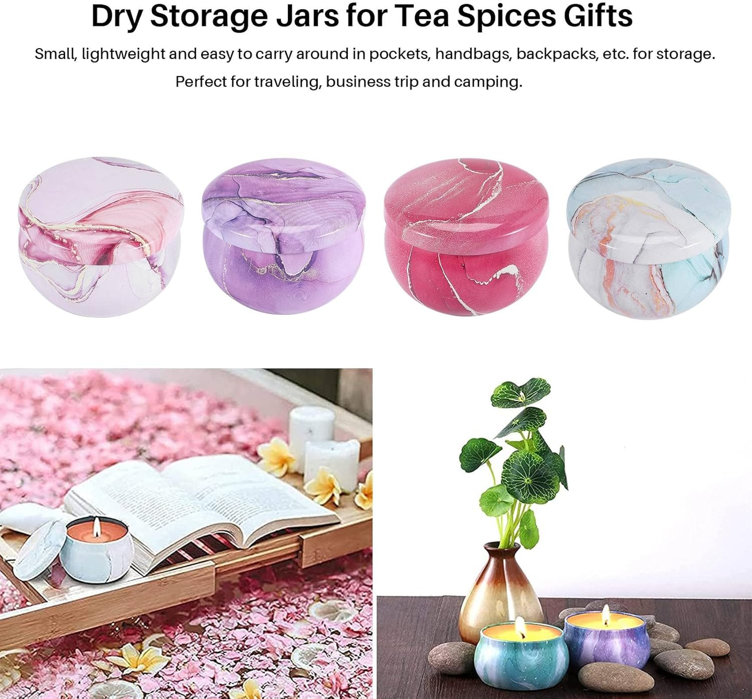 RESFNSE 8Pcs Candle Tins for Candle Making Kit Empty Metal Candle Tin with Lids Storage Tins Reusable for Tea Candy Spices Gifts image number 5