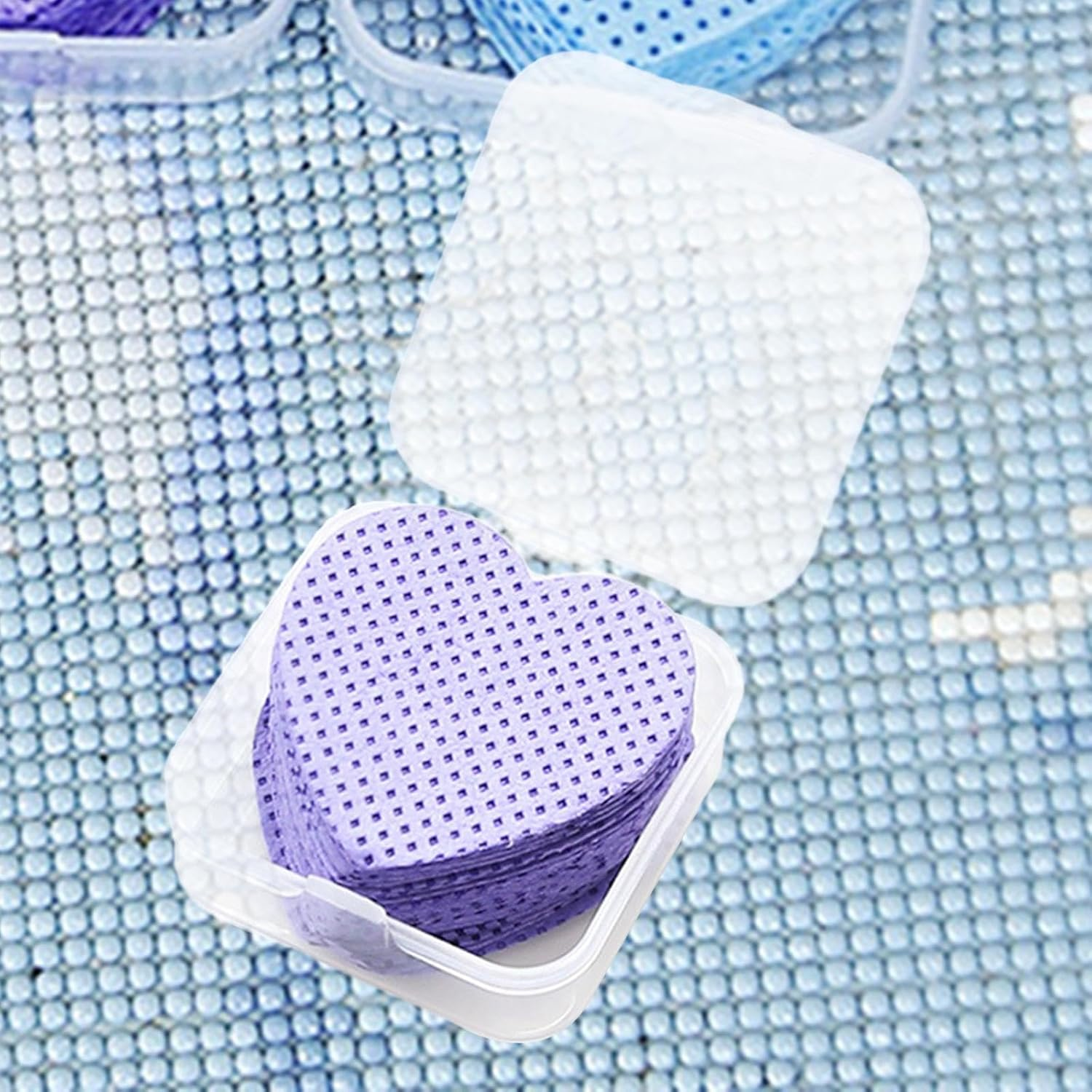 OIIBWQ 50Pcs Disposable Nail Polish Remover Pads Nail Wiping Tool Lint Free for Eyelashes Lips Cleaning Patches, Purple - Purple image number 2