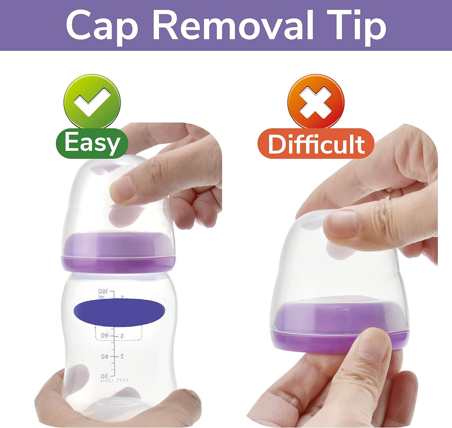 Maymom Bottle Dome Cap, Bottle Top, Sealing Disk Compatible with Lansinoh Bottle, Momma Bottles, Not Original Lansinoh Pump Parts, Signature Pro,Smartpump, Manual Breastpump - Dome Cap image number 6