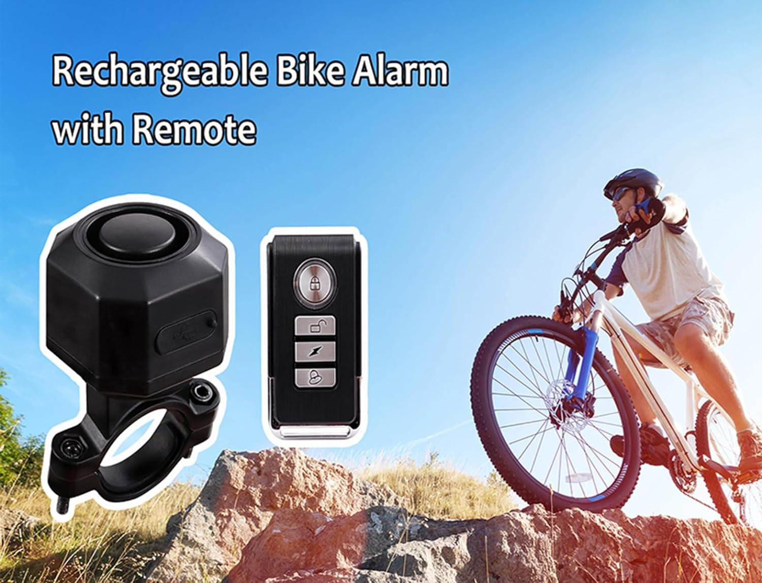 Meichoon Bike Alarm Rechargeable Wireless Vibration Motion Sensor Waterproof with Remote Control Anti-Theft Burglar System 110Db for Bicycle Motorcycle Scooter Vehicle Trailer Car image number 5