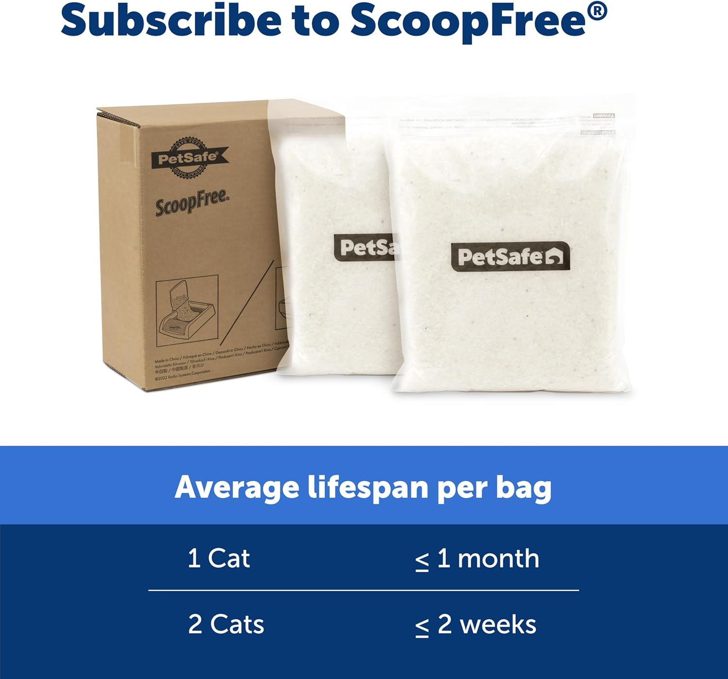 Petsafe Scoopfree Premium Fresh Scent Crystal Litter, Superior Odour Control, Absorbs 5X Better, Low Tracking for Less Mess, Lasts up to 2 Months, Lightly Scented (3.6 Kg Bag) image number 1