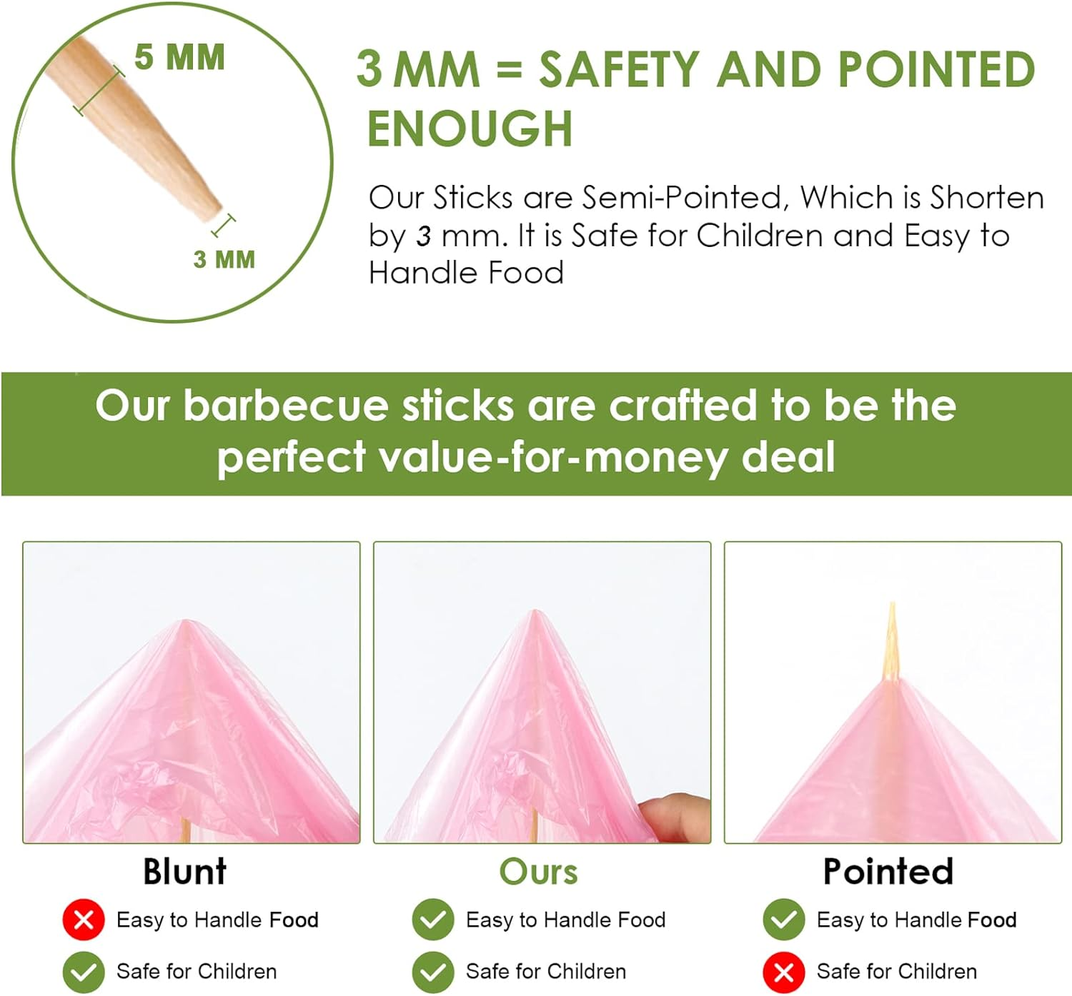 Smores Sticks 36" Long 5 Mm Thick, 120 PCS Marshmallow Roasting Smore Sticks Bamboo, Disposable Marshmellow Sticks Camping Heavy Duty Smores Skewers for Outdoor Fire Pits Campfires Hot Dog Sausage image number 1