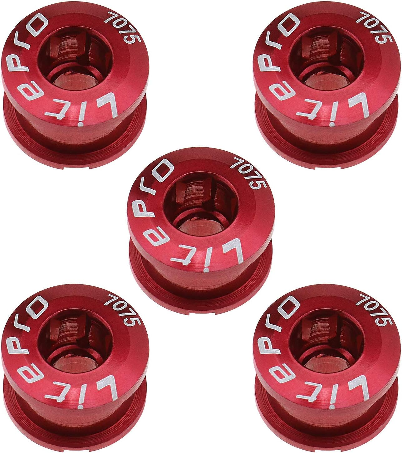 SING F LTD 5Pcs M8 Single Chainring Bolts Kit 7075 Aluminum Alloy Chainwheel Bolts & Nuts Cycling Disc Screws for Road Bike Mountain Bike BMX MTB