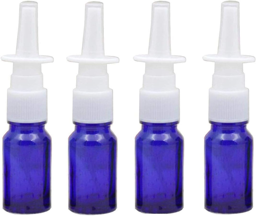 6 Pcs 10 Ml Empty Refillable Nasal Spray Bottles,Portable Glass Nasal Spray Bottle Container,Used to Store Medical Water and Liquid,Brown - Blue image number 6