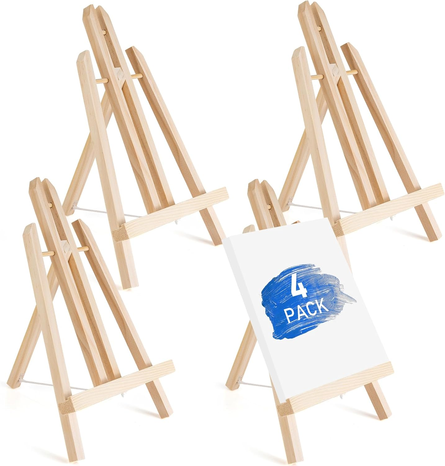 Falling in Art 12Inch Wood Easel Stand, Tabletop Display Stand A-Frame Artist Easel for Painting Canvas, Portable Photo, Picture and Sign Holder (4 Pack) image number 2