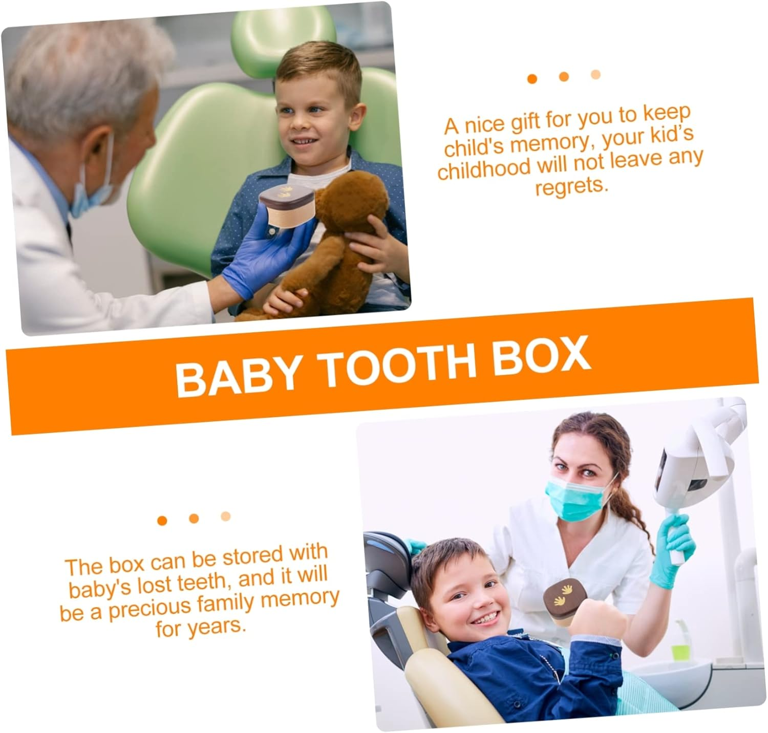 Abaodam Essentials for Newborn Tooth Keepsake Box Lanugo Collection Box Tooth Holder image number 6