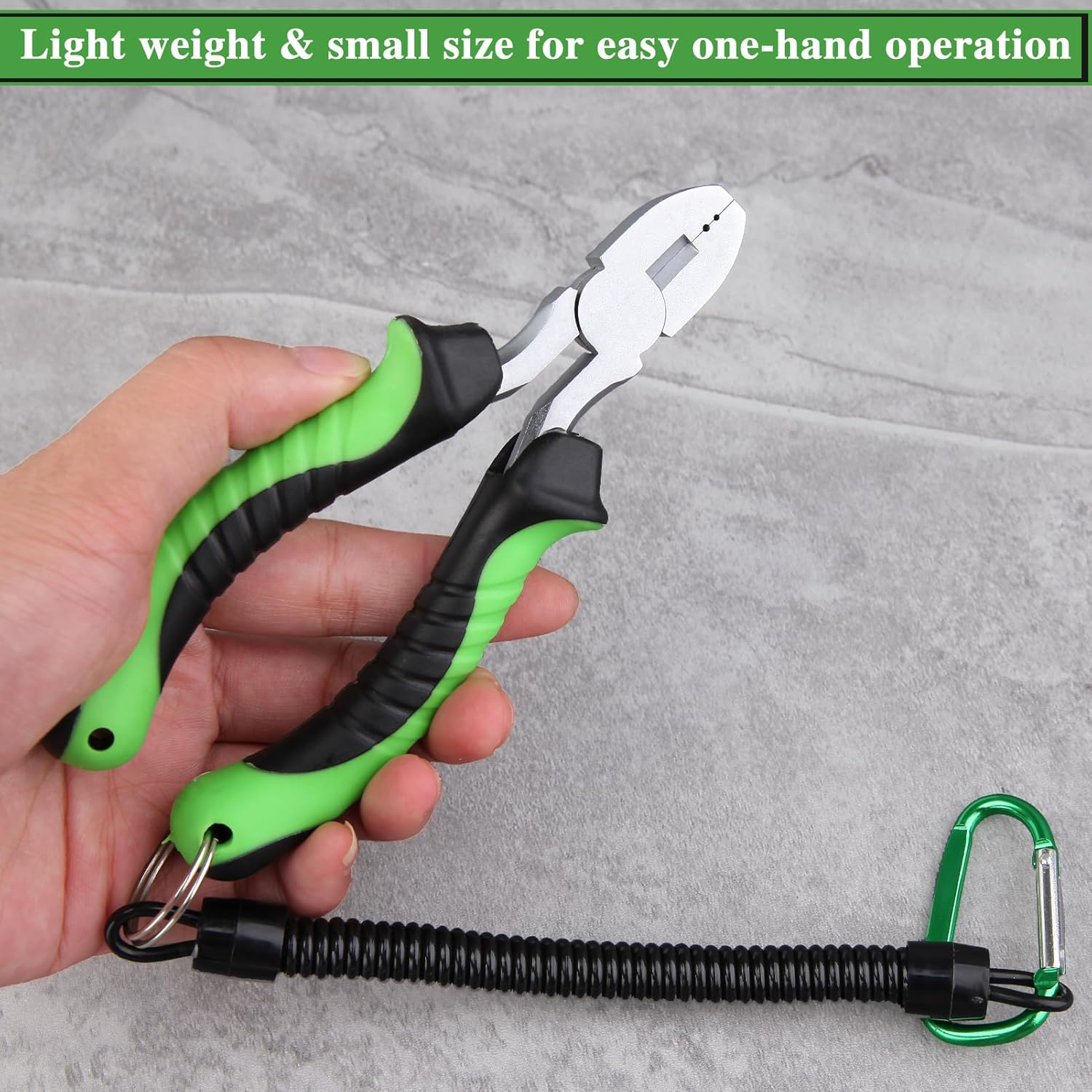 LEONTOOL Fishing Pliers for Single-Barrel Sleeves Fishing Crimper with Cutter Saltwater Fishing Gear Tackle with Lanyard