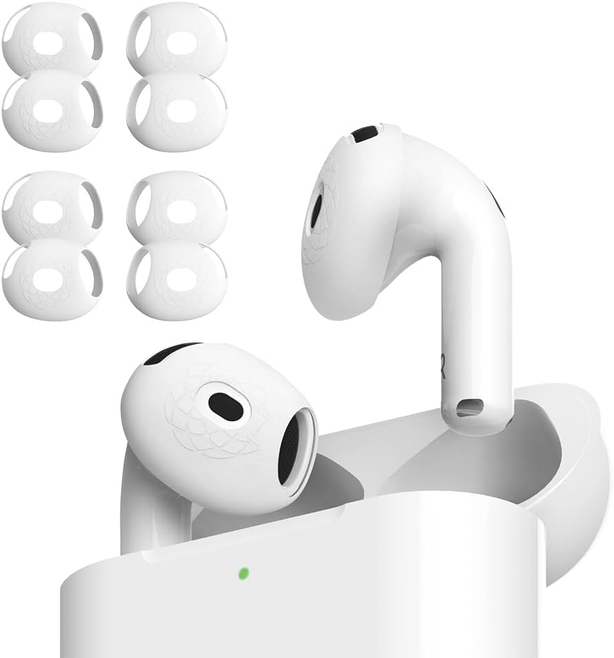 AZLA Sednaearfit for Airpods 4 &ndash; Anti-Slip Silicone Covers for Airpods 4 &ndash; Ear Hook Alternative Grip Skins with Fibonacci Texture &ndash; Secure Fit & Case Compatible (4 Pairs) [Ultra Slim + Slim] image number 2