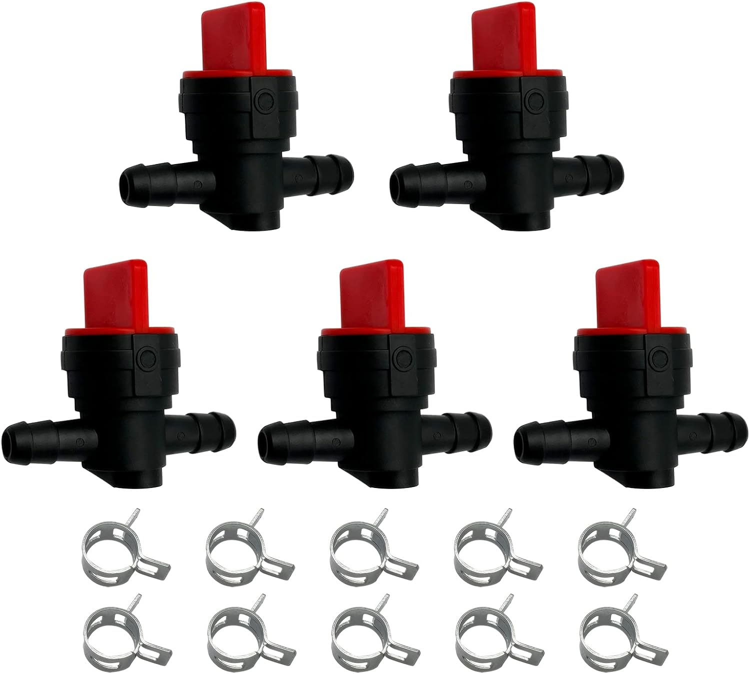 1/4 Inline Fuel Cut off Valve Shut off Valve Straight Gas Valve with Clamps image number 5