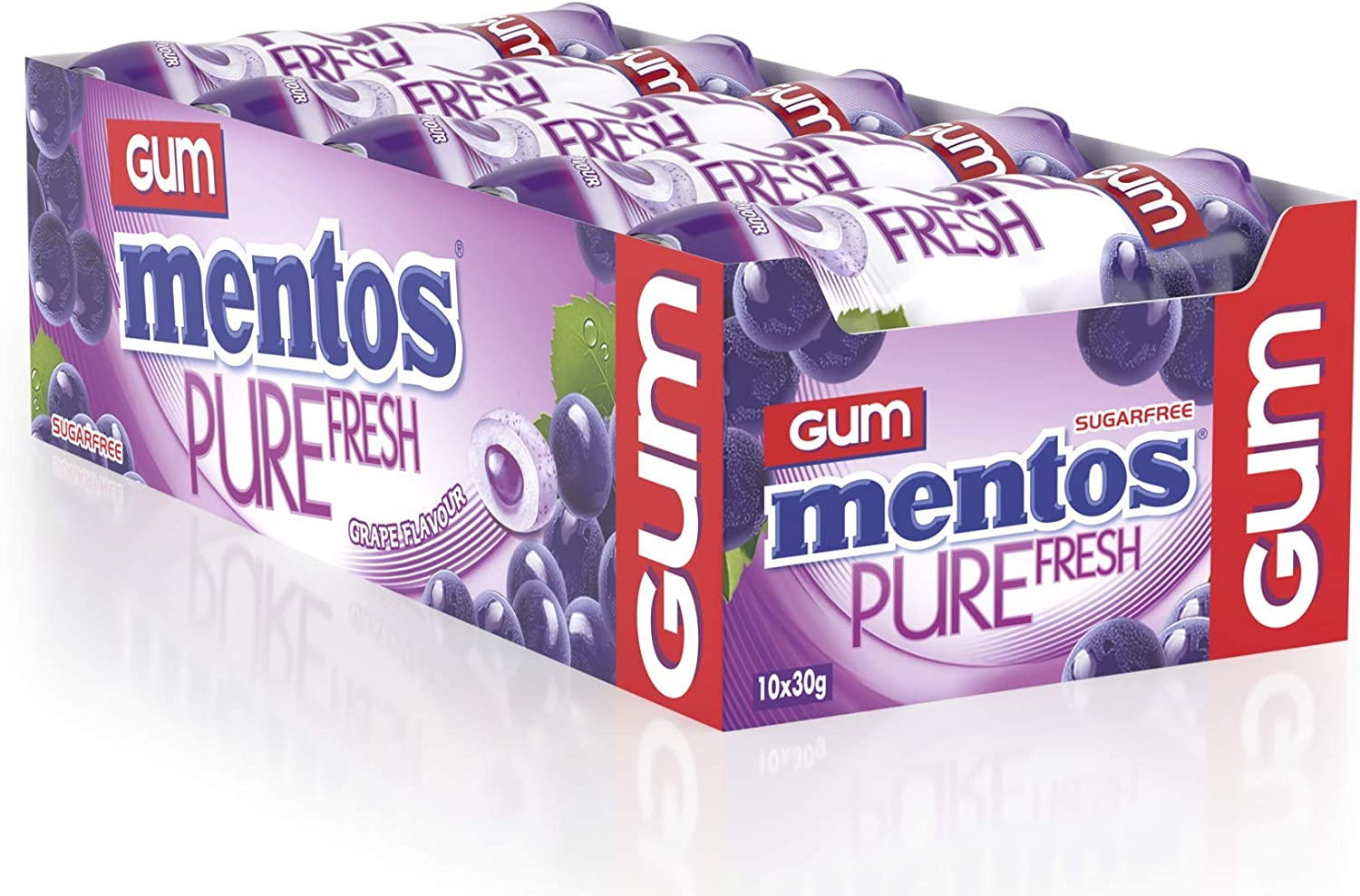MENTOS Strawberry Sugar Free Sour Chewing Gum Bottle, 10 X 30 G image number 4