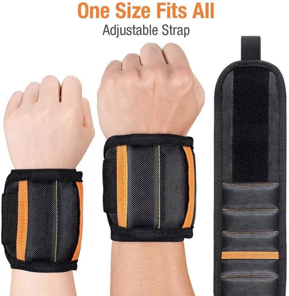 Adjustable Magnetic Wrist Band, 15 Strong Magnets Wristband for Holding Screws, Nuts, Gadgets.Tool Band Cool for Men & Women, Husband Birthday Gift Wristband image number 6