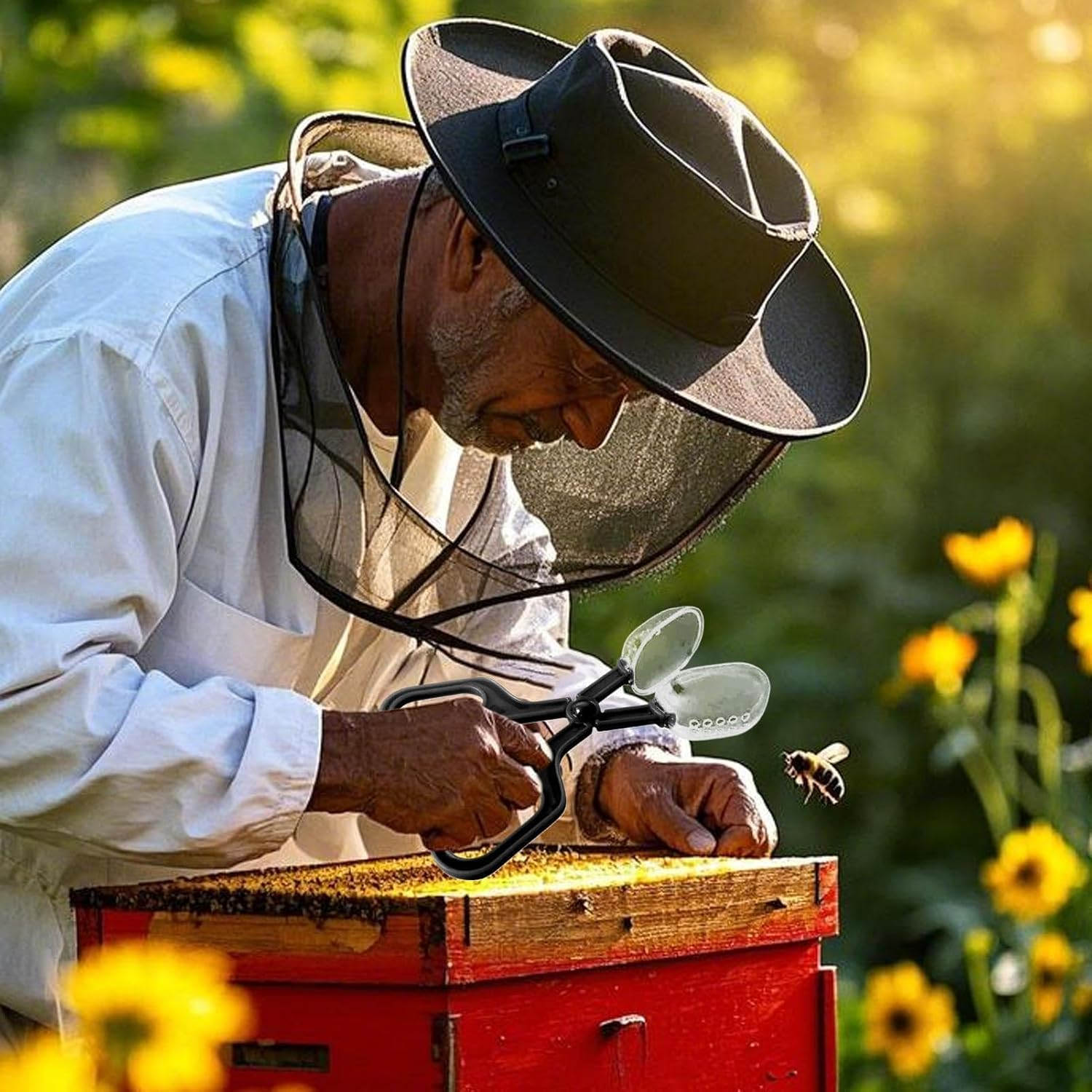 Queen Clips for Bees - Beekeeping Tools Reusable Queen Bee Catcher,Lightweight Beekeeping Supplies Catching Tool for Beginners Professionals image number 2