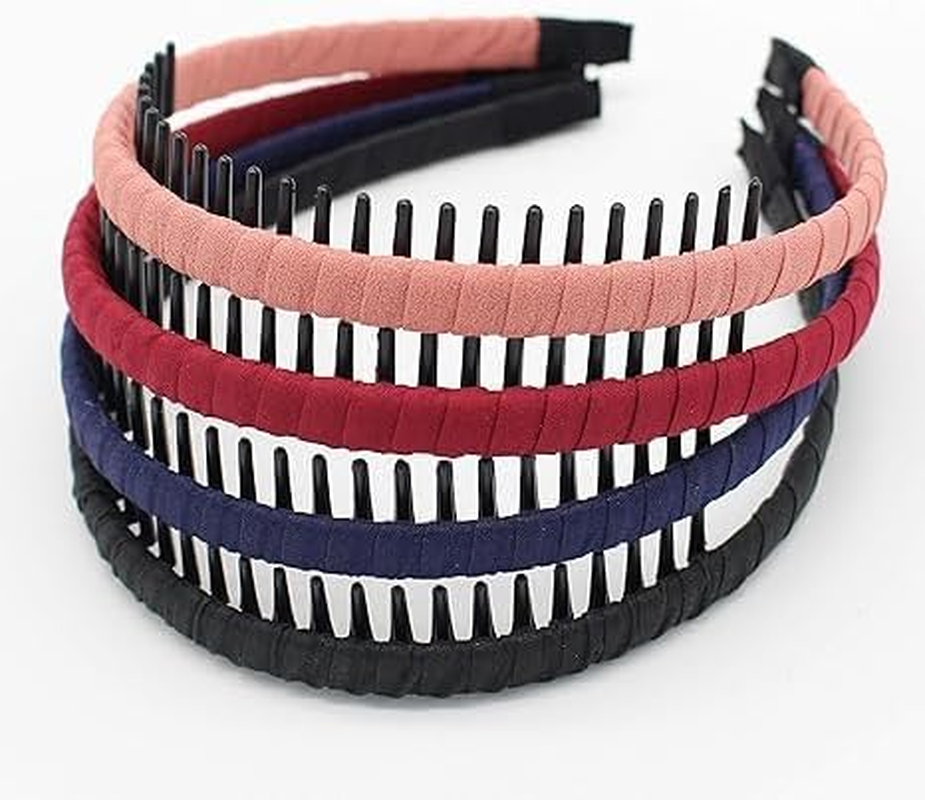 4 Color Fashion Headbands for Women Girls Fabric Hairband with Tooth Comb Hair Accessories Non-Slip Hair Hoop Comfy Headwear. image number 4