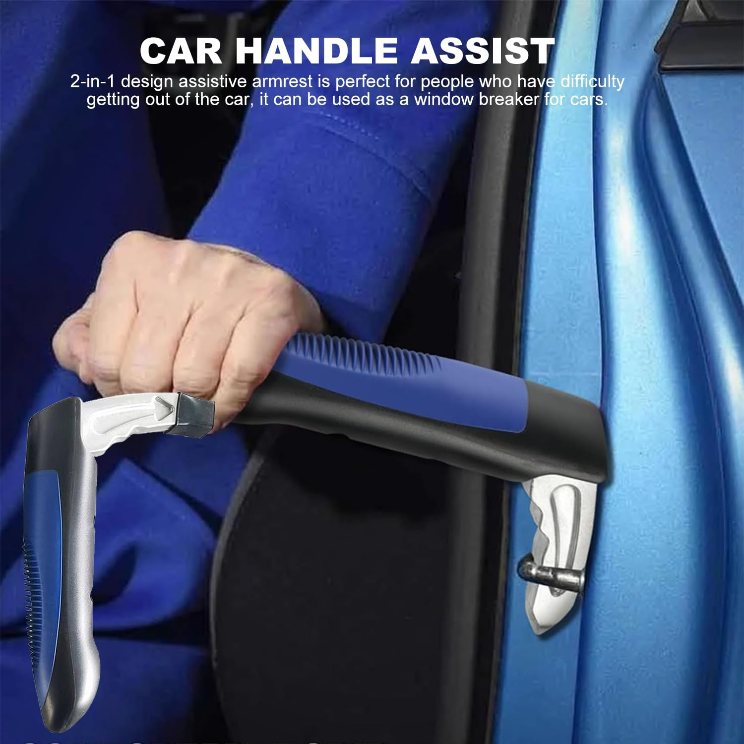 Portable Handle, 2PCS Door Grab Handle and Strap Tool Kit, Elderly Assist Handle Cane Automotive Door, Handles Handicapped Accessories for Able Elderly image number 6