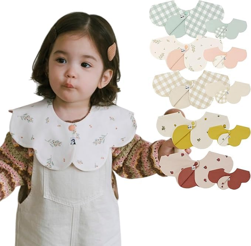 Konny Baby Bib 5-Pack Reversible Soft and Absorbent Bandana for Drooling and Teething Newborn Boys Girls Baby Essentials image number 5