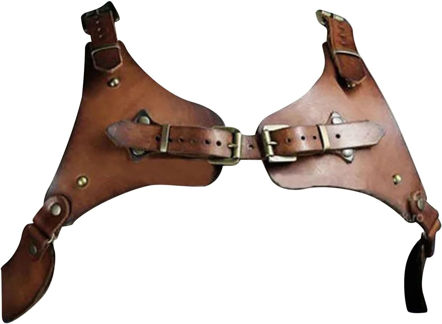 Perfeclan Medieval Body Chest Harness Shoulder Chest Armor PU Leather Adjustable Retro Costume Accessories for Nightclub Cosplay Knight image number 2