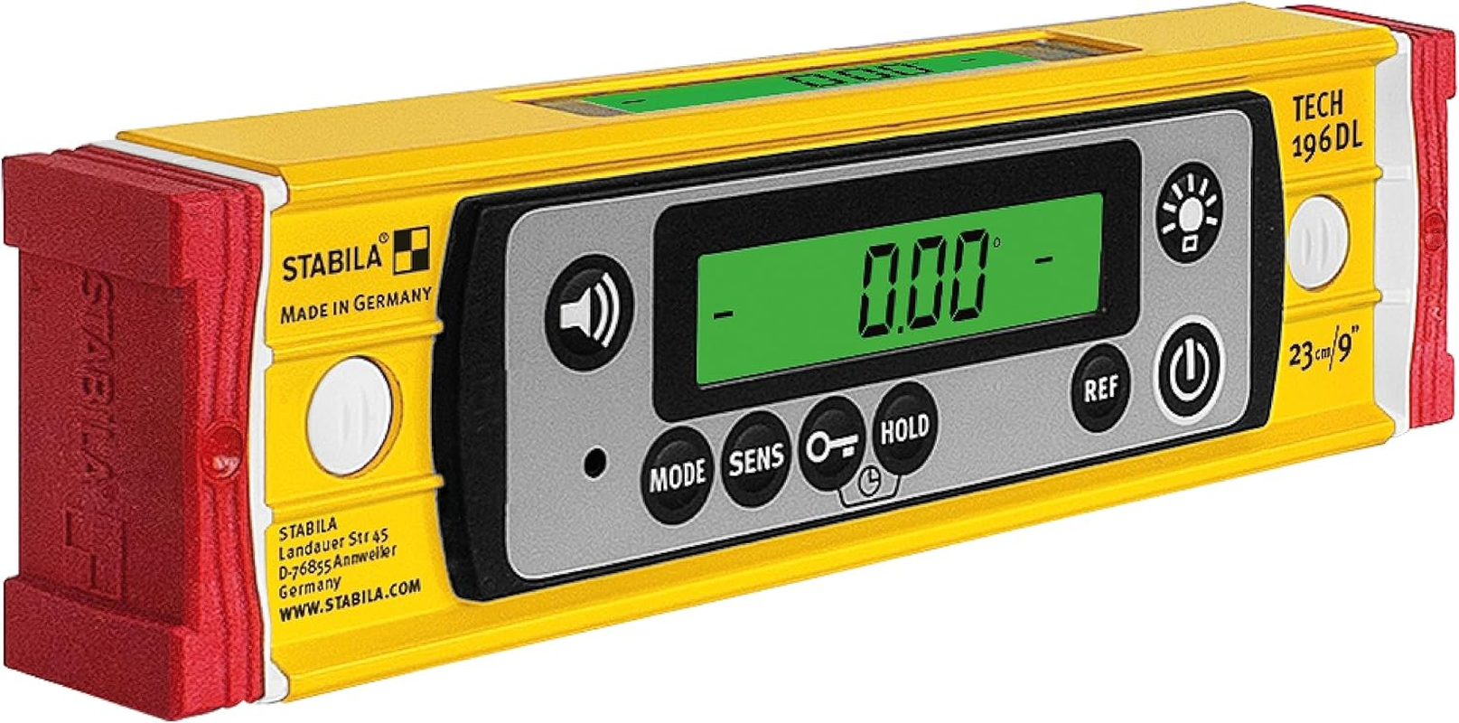 STABILA TECH 196 DL 23 Cm Digital Spirit Level IP67 Waterproof and Dustproof 2 Digital Displays Calibration-Free Display Modes &deg;,%, Mm/M, In/Ft, Bag image number 4