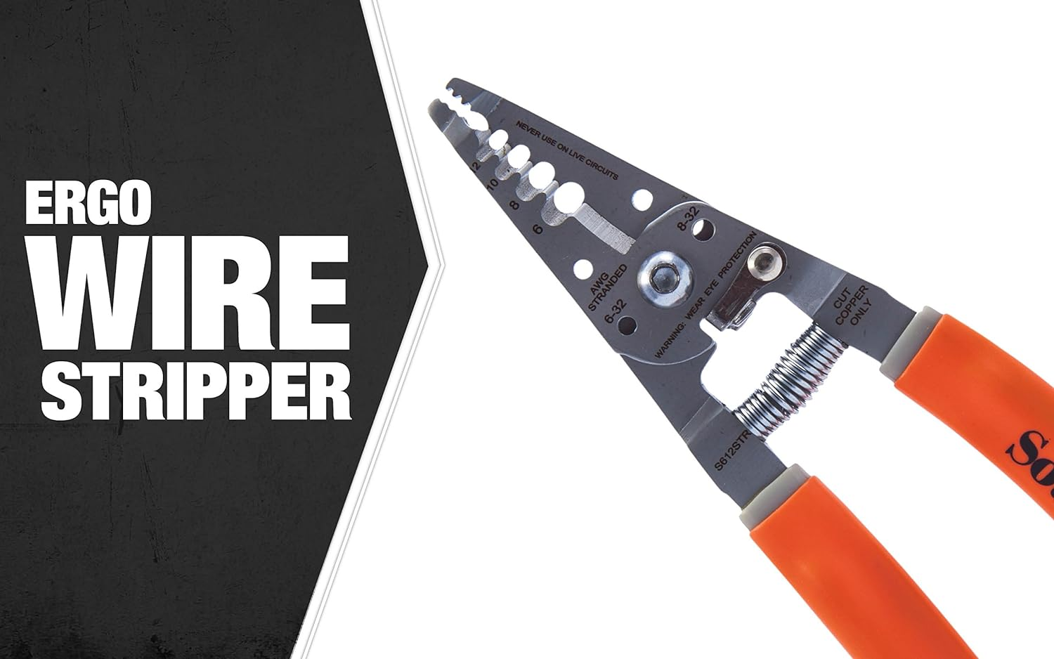 Southwire - 58277940 Tools & Equipment S612STR 4-10 AWG SOL & 6-12 AWG STR Ergonomic Handles Wire Stripper/Cutter