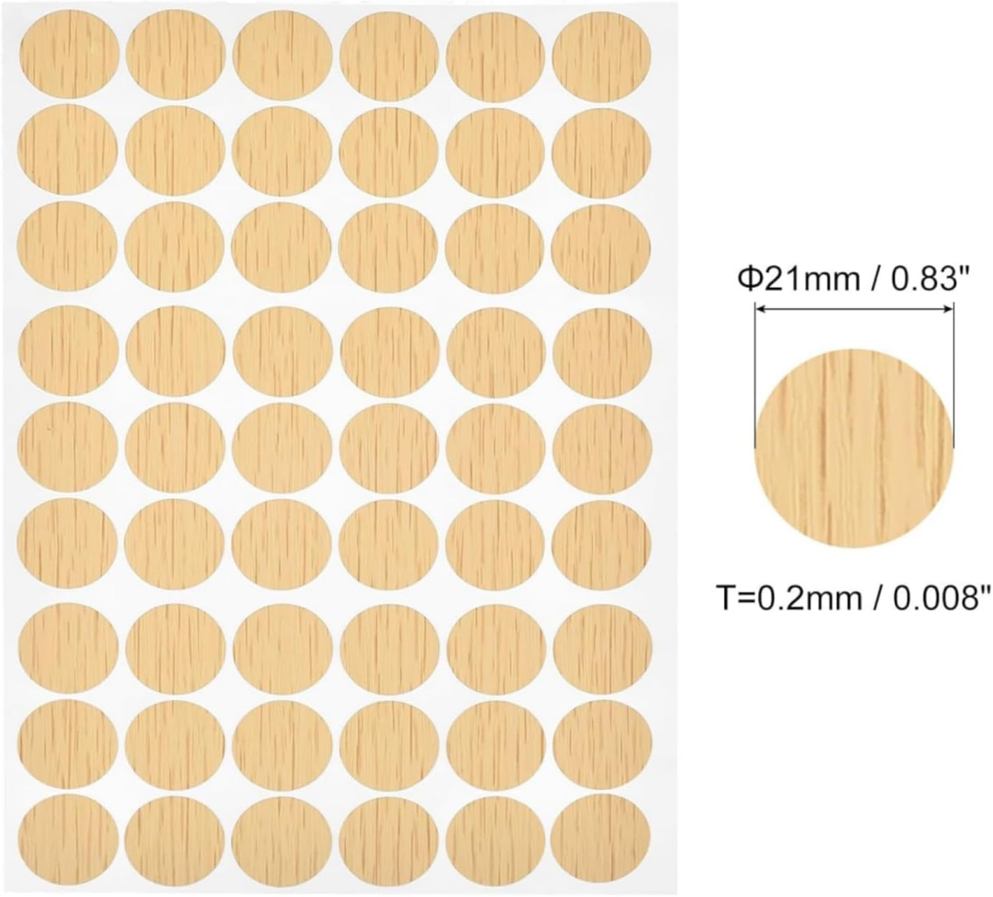 Suytvenxau Screw Hole Stickers Self Adhesive, 162 Pcs 21Mm round PVC Stickers to Cover Screws for Furniture Repair (Natural Wood) - Walnut image number 5