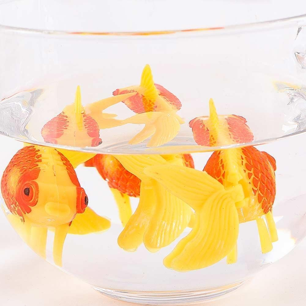 3 Pack Gold,Orange Artificial Aquarium Fishes Fake Fish Plastic Fish Aquarium Moving Fishes Ornament Decoration Orange Goldfish for Aquarium Fish Tank Thematic Ornaments Aquarium D&eacute;cor image number 5