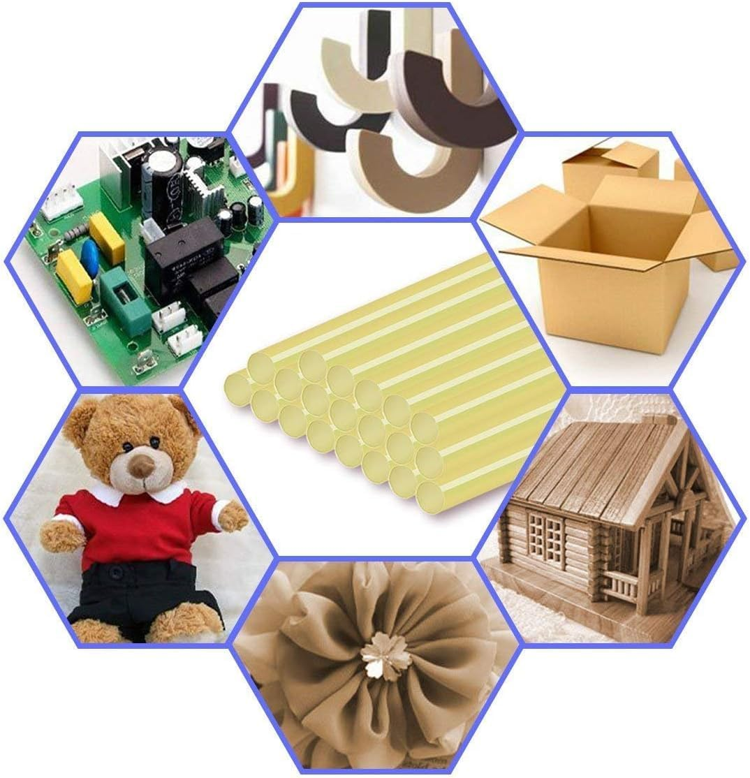 15Pcs Hot Glue Sticks, 270 X11Mm Yellow Eva Hot Melt Glue Sticks Adhesive General Repair Tool for DIY Home Office Projects Car Dent Repair Craft Audio Art image number 4