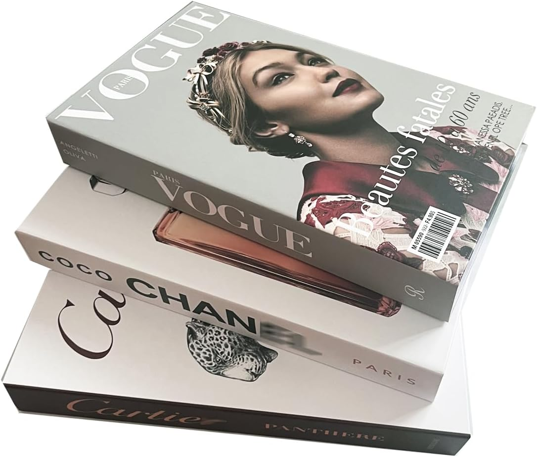 3PCS Large Decorative Faux Books, Home Decor Coffee Table Fake Book for Decoration, Bookshelf Aesthetic Book Set, Living Room Preppy Stylish Modern Decor