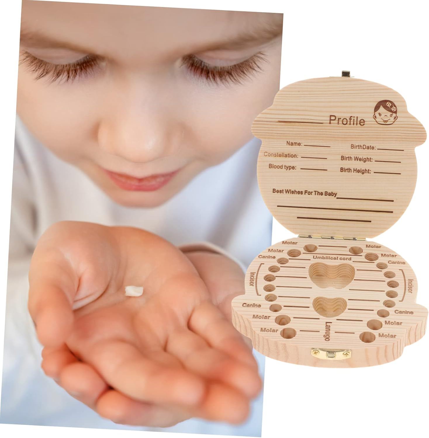 MAGICLULU Deciduous Tooth Box for First Tooth Keepsake Organizer for Boys and Girls image number 5