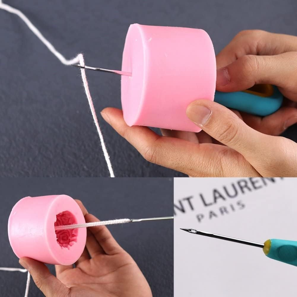 Hand Drills Punch Needle Candle Wick Tool, 3Pcs Hand Drills Punch Needle Candle Wick Tool,Candle Punch Needle Candle Wick Punch Tool,Round Hole Cone Hand Drills Needle Wick Tool for Candle Making image number 6