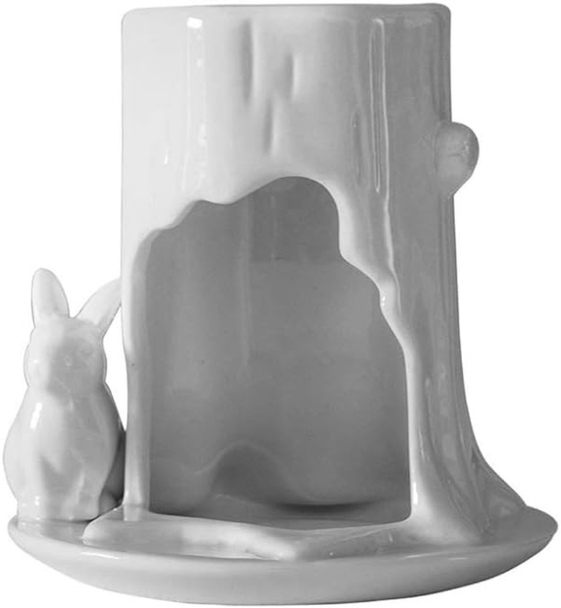 Scented Candle Fragrance Melter Tea Light Holder,Wrought Iron Home Aromatherapy Candle Stand Oil Burner Ceramic Candle Holders Aroma Living Room Porcelain Ceramic Wax Melt Burner image number 1