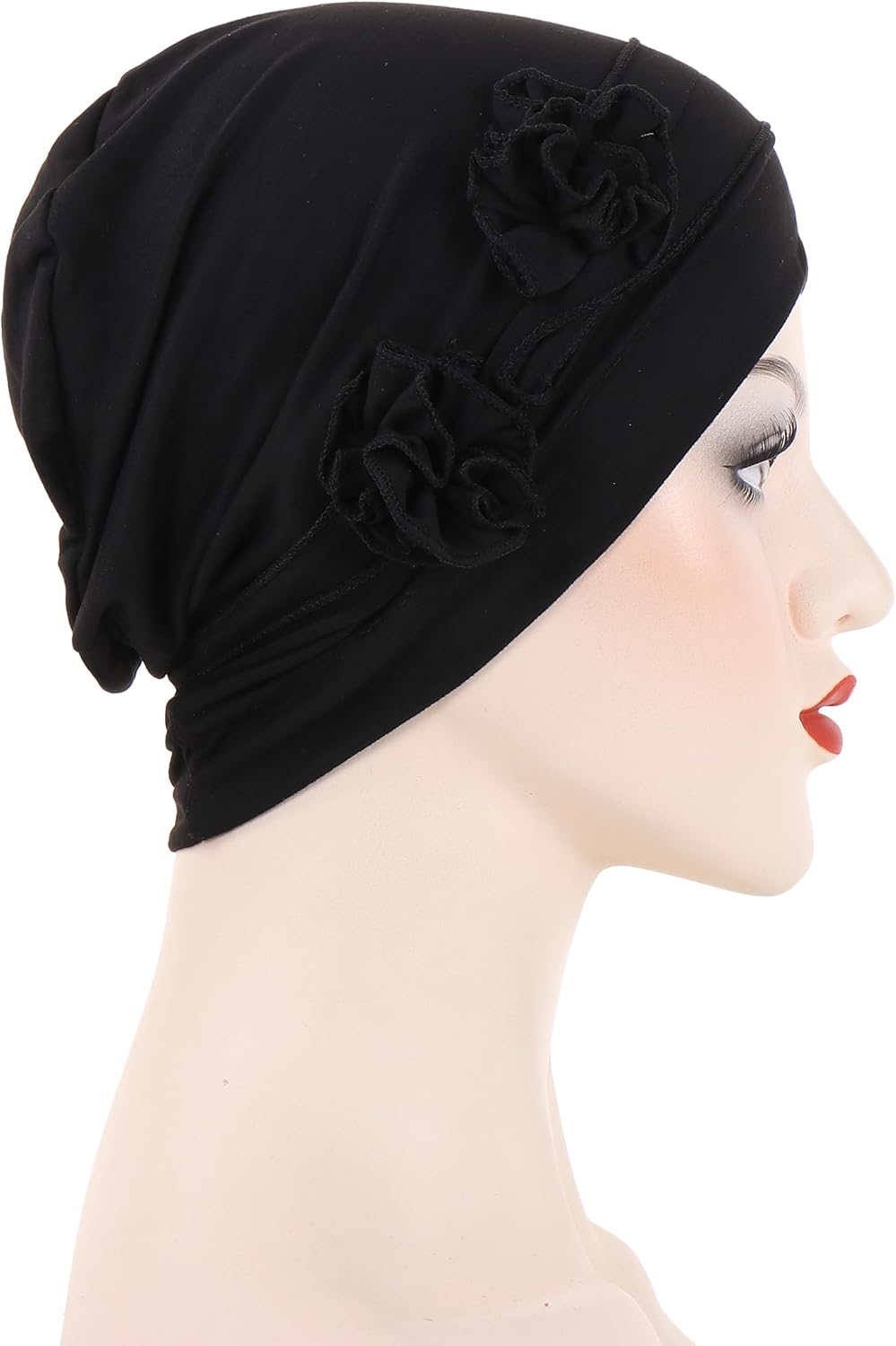 YYAOJHAO Flower Turban Hats for Women - Pre Tied Twist Solid Hedwrap Caps Chemo Cancer Headwear Headscarf Hair Loss Cover - Coffee image number 5