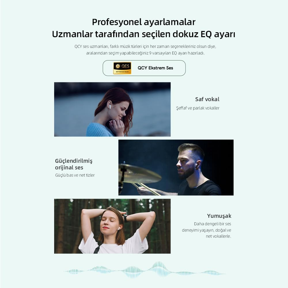 QCY Ailybuds Lite ENC Noise Cancelling Bluetooth 5.3 Wireless Headphones - Black image number 1