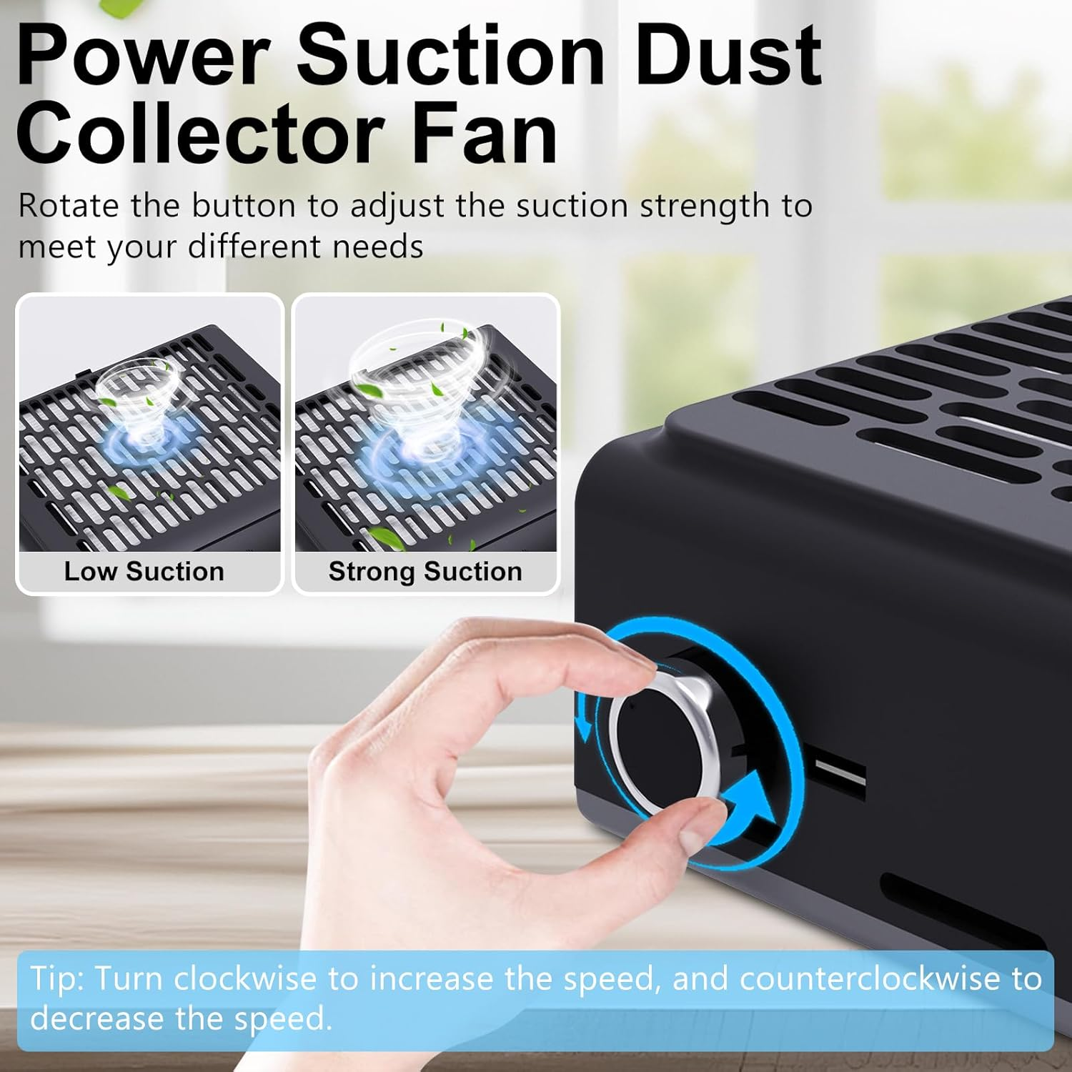 Bouzaak Nail Dust Collector Machine Electric Nail Dust Extractor with Adjustable Switches for Home or Salon Nail Vacuum Cleaner (Black)