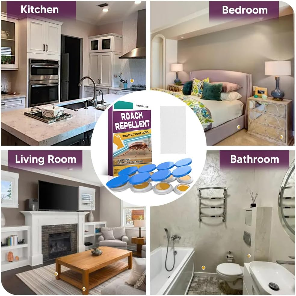 Roach Repellent Indoor Pet Safe, Cockroach Repellent Indoor, Natural Cockroach Repellent for Home, Get Rid of Roaches, Effectively Keep Roaches Away, Roach Control for Indoor - 8 Count image number 6