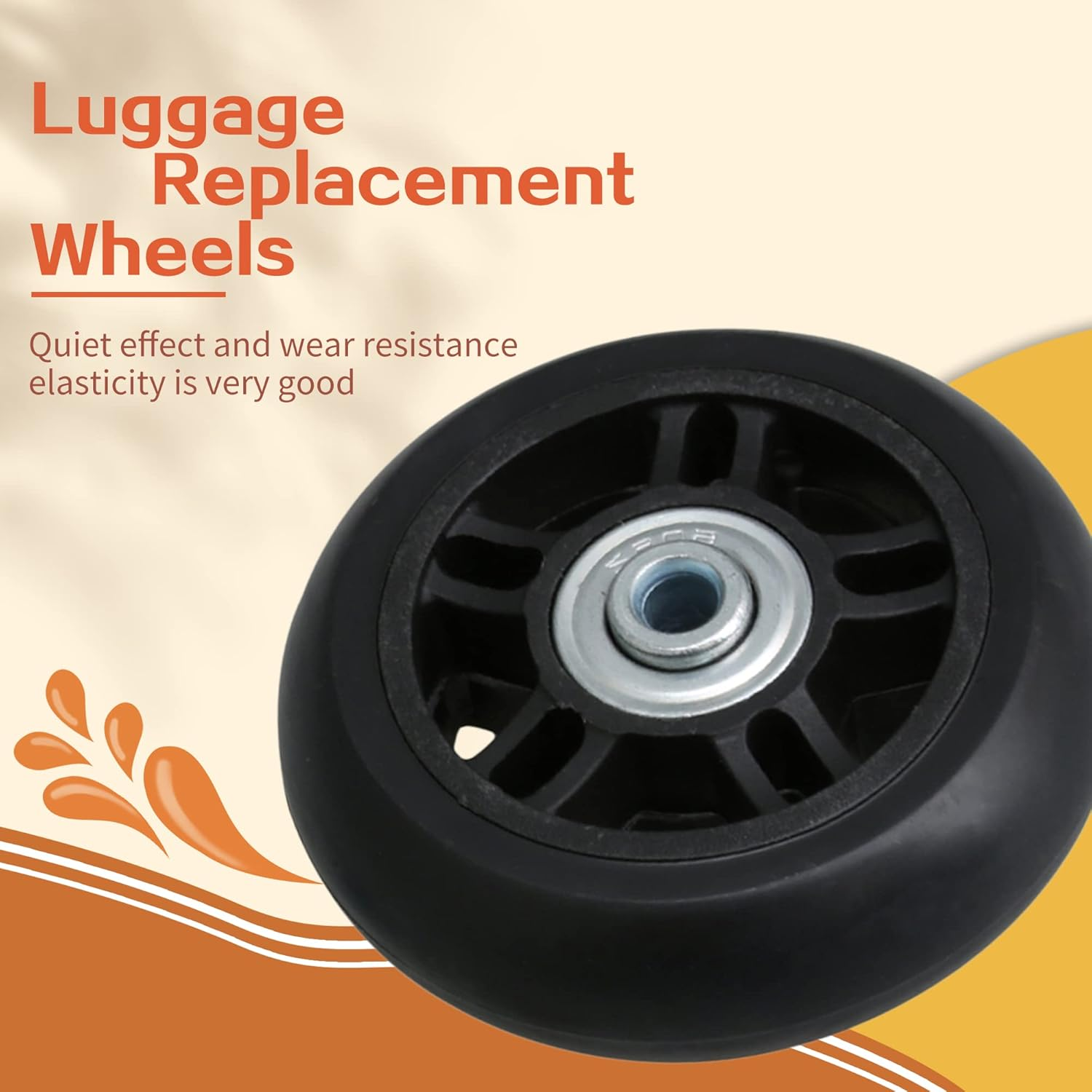 RDEXP 3X High Elastic PU Luggage Suitcase Replacement Wheels 75X26Mm Single Load 50Kg