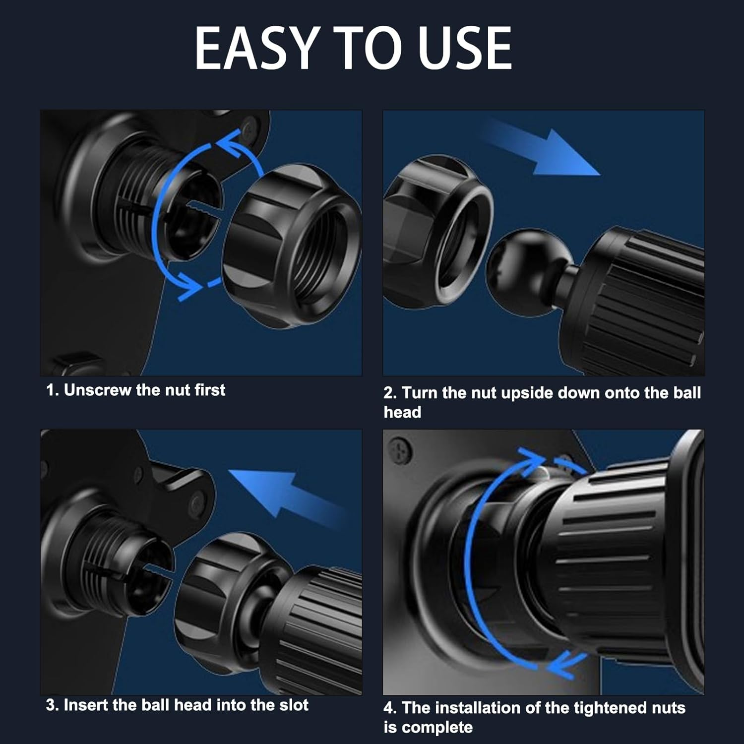 Car Phone Holder Mount,Car Phone Holder - Air Vent Mount with Upgraded Double Metal Hook, 360&deg; Adjustable Design, Compatible with Iphone, Samsung, Nokia and Smartphones image number 3